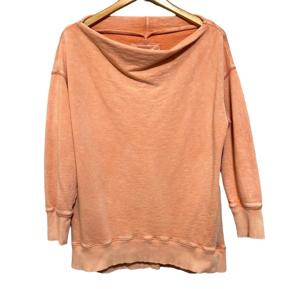 Anthropologie Tops - Anthropologie Pilcro Donna Tunic Pullover Sweatshirt Size Small Petite SP Coral
